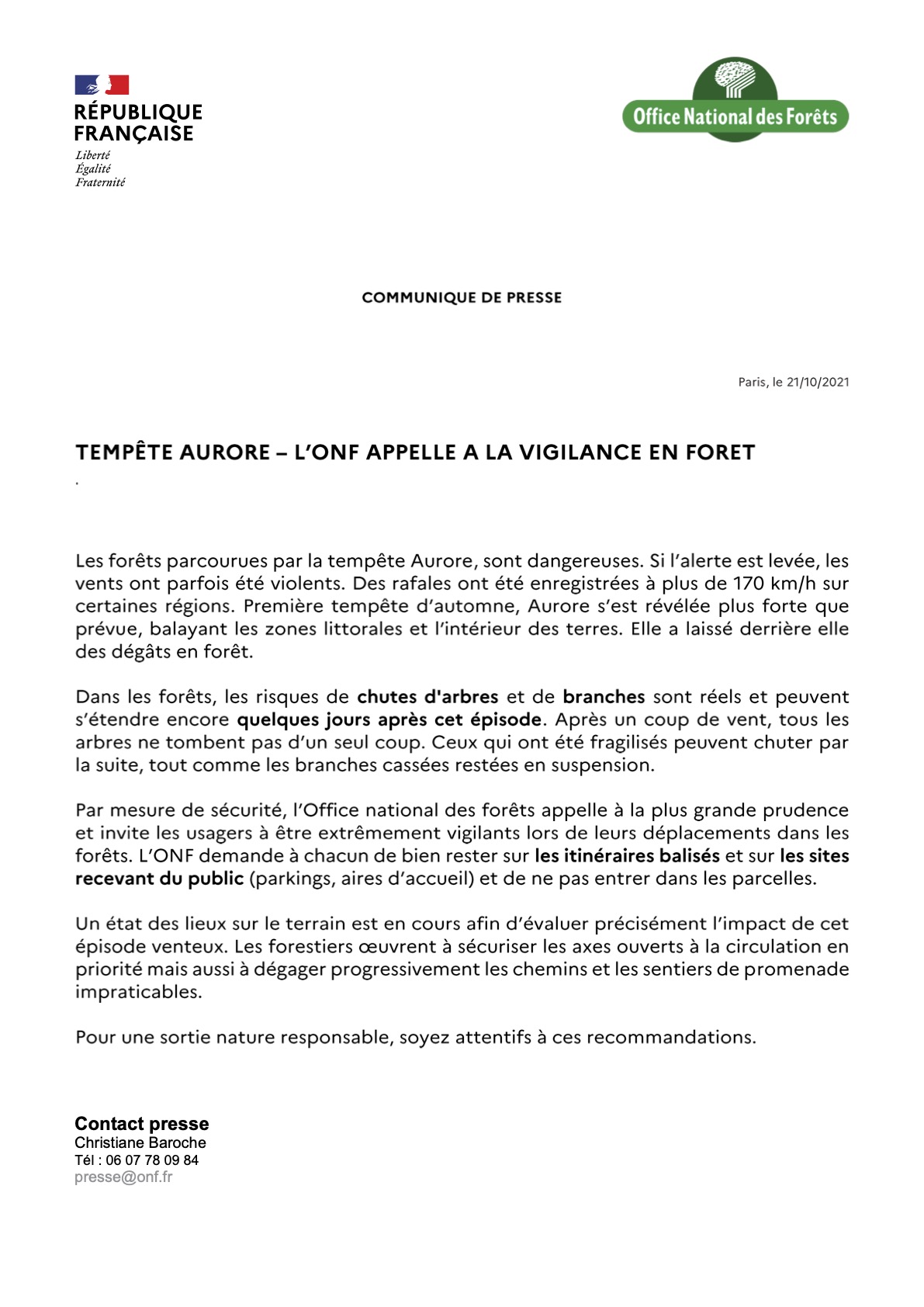 Read more about the article Tempête Aurore – L’ONF appelle à la vigilance en forêt