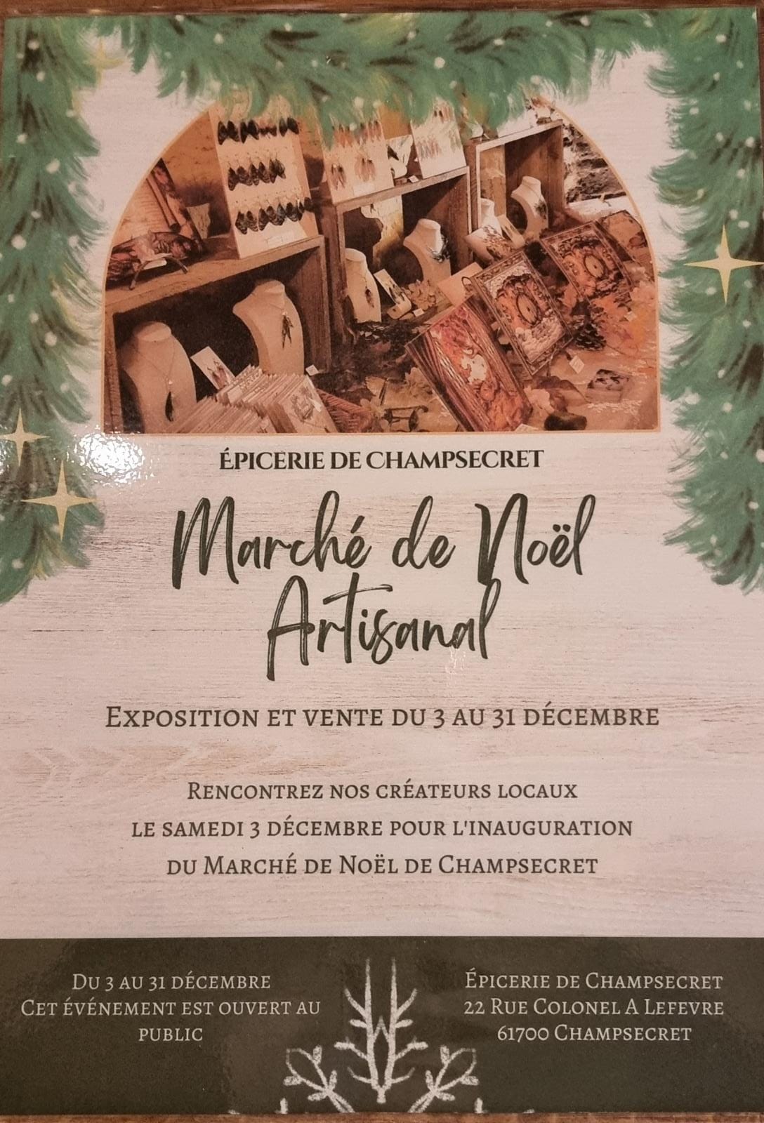 Read more about the article Marché de Noël artisanal – épicerie de Champsecret