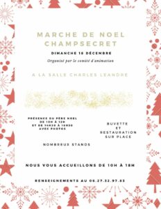 Read more about the article Marché de Noël – 18 décembre – Champsecret