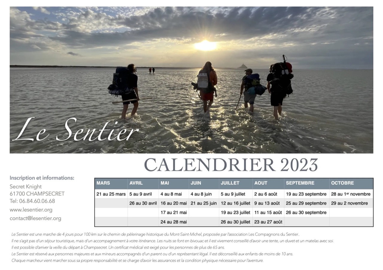 You are currently viewing Calendrier du Sentier 2023