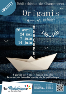 Read more about the article Origamis – Mers et océans – à la médiathèque de Champsecret
