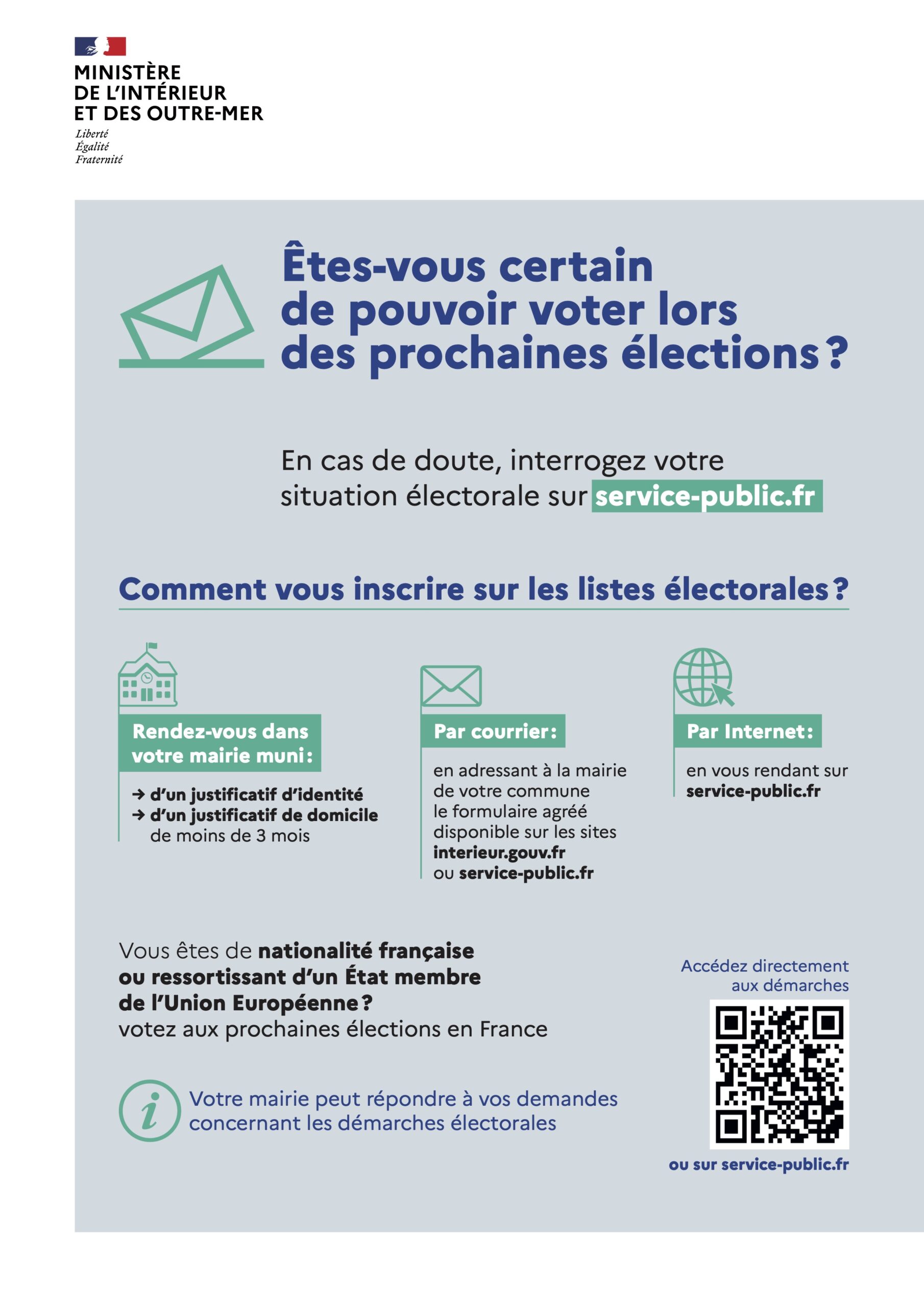 Read more about the article Élections européennes du 9 juin – inscription sur les listes