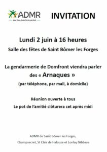 Lire la suite à propos de l’article ADMR – Invitation « Arnaques »