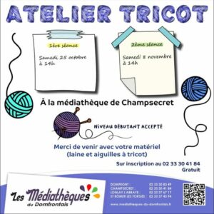 Lire la suite à propos de l’article Médiathèque – Atelier tricot