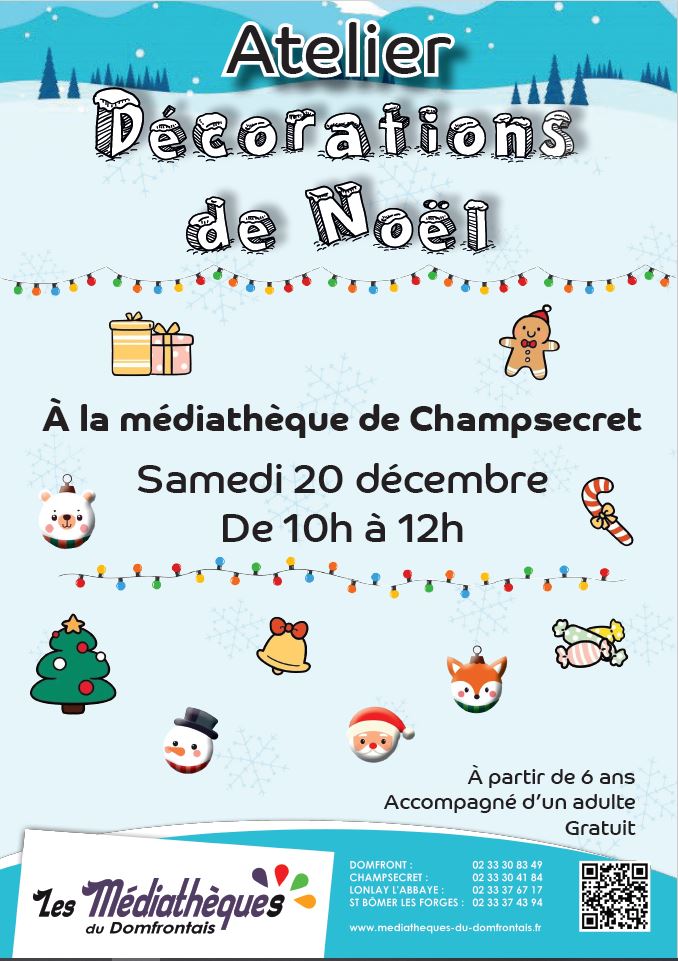 Lire la suite à propos de l’article Atelier Décorations de Noël à la Médiathèque