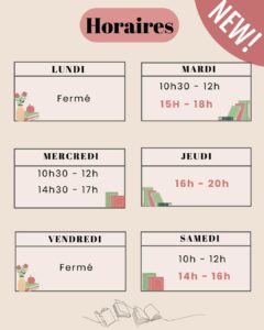 Lire la suite à propos de l’article Nouveaux horaires à la Médiathèque