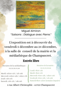 Lire la suite à propos de l’article Exposition Miguel Almiron « Saisons : Dialogue avec Pierre »
