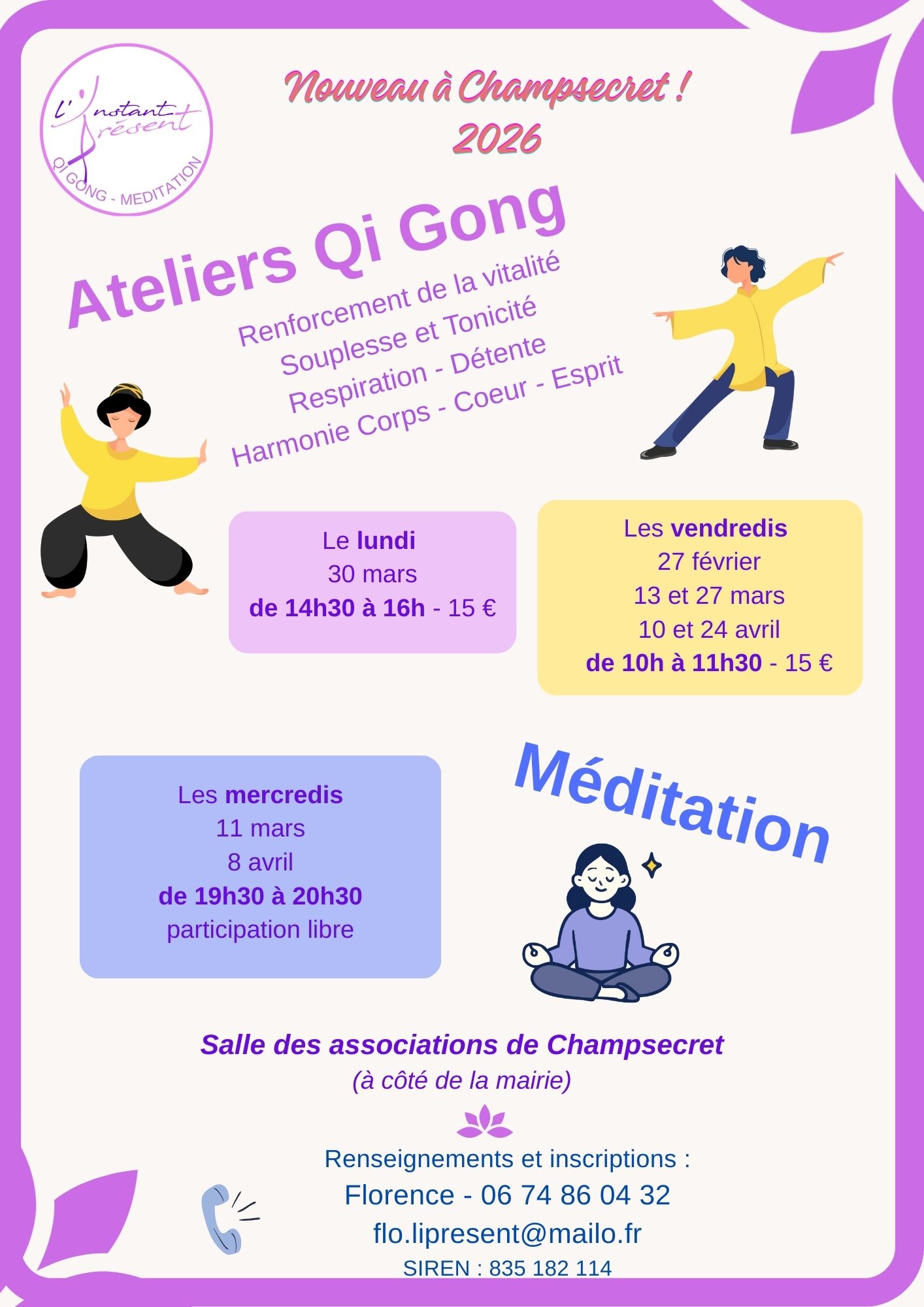 Lire la suite à propos de l’article Ateliers Qi gong et méditation