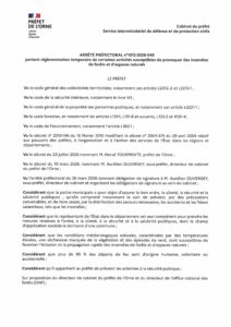 Lire la suite à propos de l’article Arrêté préfectoral portant réglementation temporaire de certaines activités susceptibles de provoquer des incendies de forêts et d&rsquo;espaces naturels