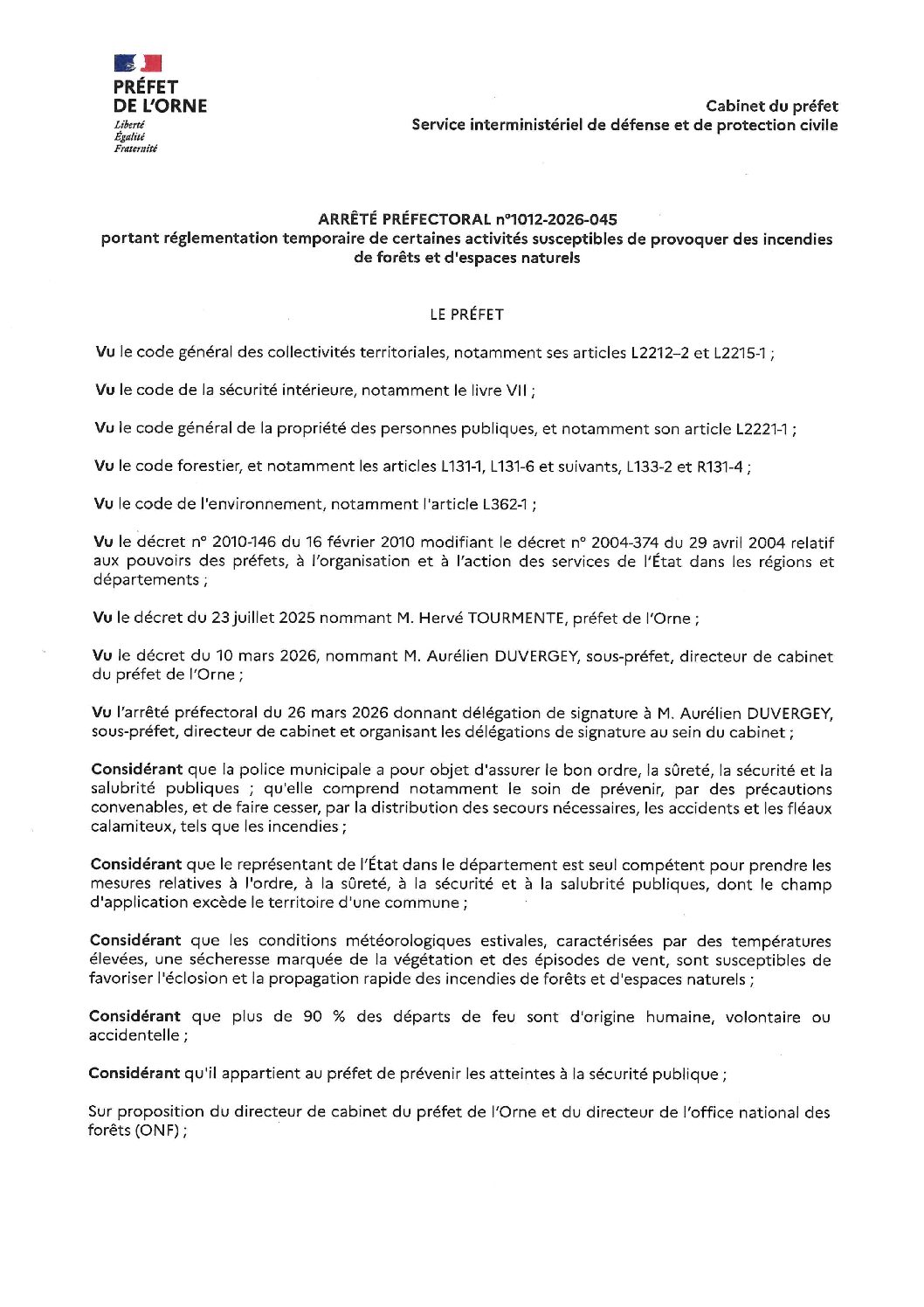 You are currently viewing Arrêté préfectoral portant réglementation temporaire de certaines activités susceptibles de provoquer des incendies de forêts et d&rsquo;espaces naturels