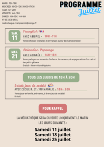 Lire la suite à propos de l’article Médiathèque – programme de juillet